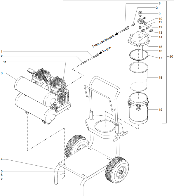 CS10000 HVLP Spray System Main Assembly